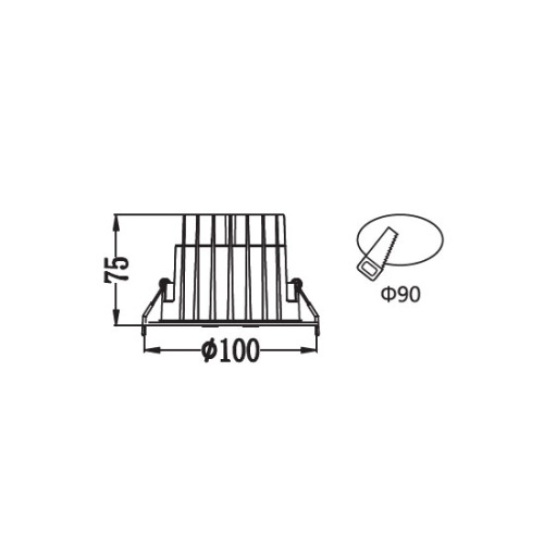 LEDER Round Shape White 10W LED Downlight