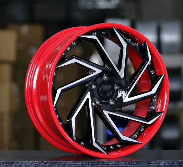 2 pieces forged car rim for customize 18" 19" 20" 21" 22" 24" inch forged wheels