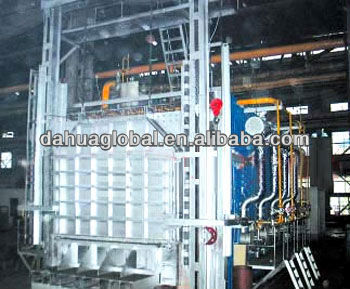 Large fuel gas bogie hearth furnace