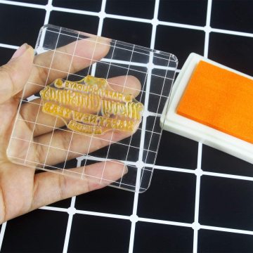 Acrylic Clear Stamp Blocks with Grid Lines for Scrapbooking Crafts