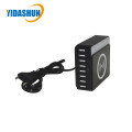 Cargador inalámbrico USB inteligente de 60 W y 8 puertos