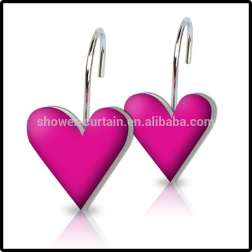 Heart Shape Poly Resin Shower Curtain Hooks