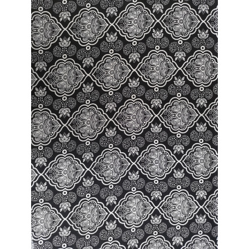 Tissu d&#39;impression Rayon Challis 32S noir et blanc