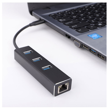 LAN이있는 4 IN 1 USB 허브 C