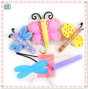 3D butterfly eva foam craft with chenille stem,decoration stationery tape and etc. , eva foam craft educational toys for kids