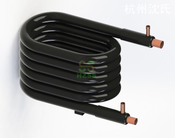 5HP Water loop water-cooled packaged air condition coaxial heat exchanger