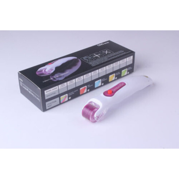 Amztatto LED luz titânio micro agulhas Derma Roller Acne