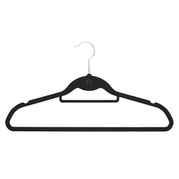 Velvet ClothesHanger with Built-in Hook,and U notches