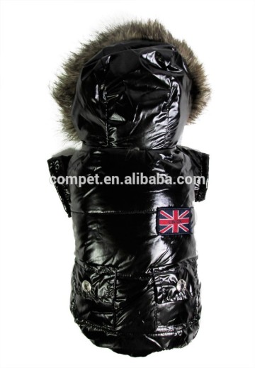 Pet Clothing Black Color America Style Fur Collar Pet Dog Cloak Overcoat