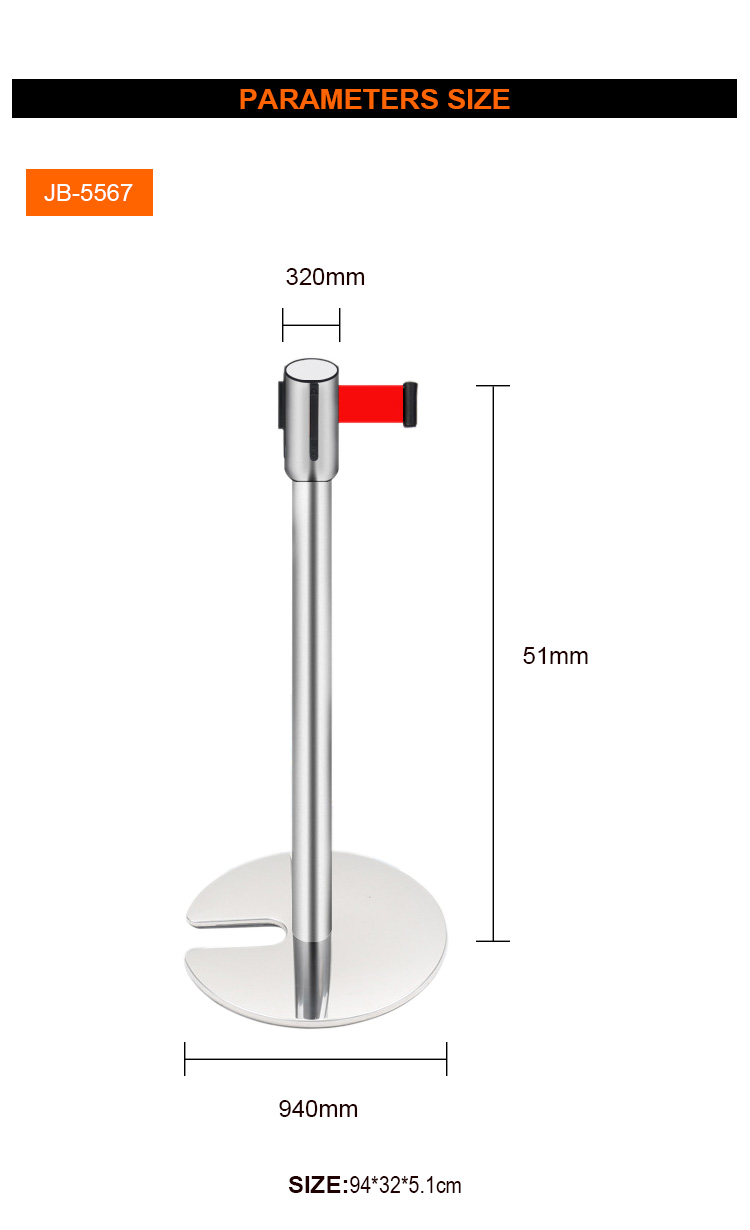 U Type Stainless Steel Queue Made In China Traffic Safety Products Parking Barrier, Amazon Best Seller Traffic Stanchion barrier