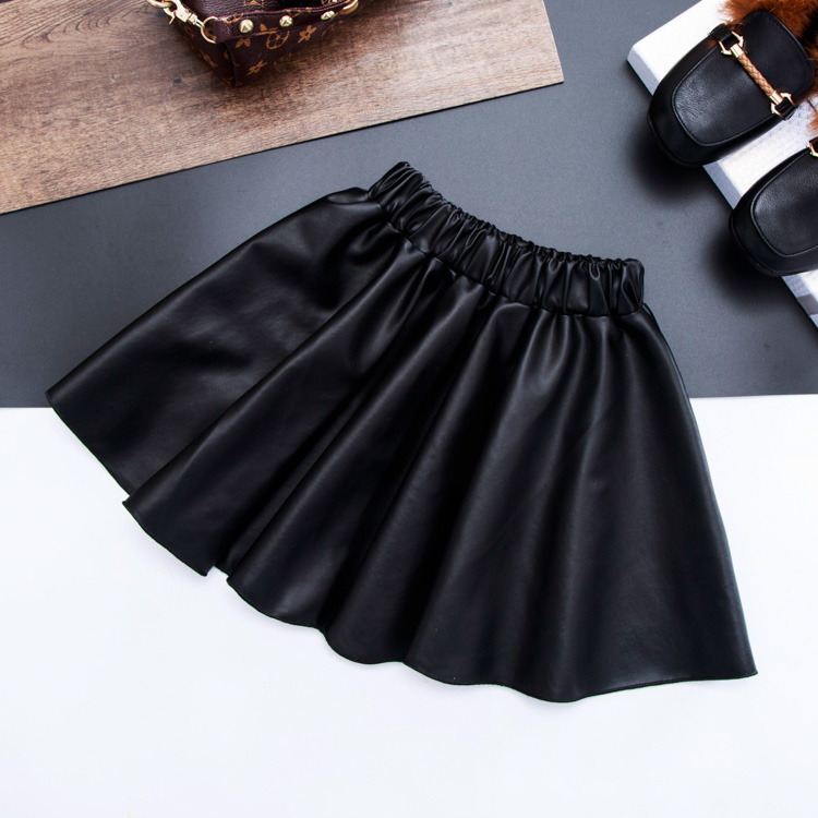 Toddler Kids Baby Girls Cute PU Leather Skirts