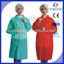 Factory manufacturer Nonwoven spun bonded PP lab coat