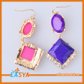 Goud Crystal roze Square Drop Earring groothandel