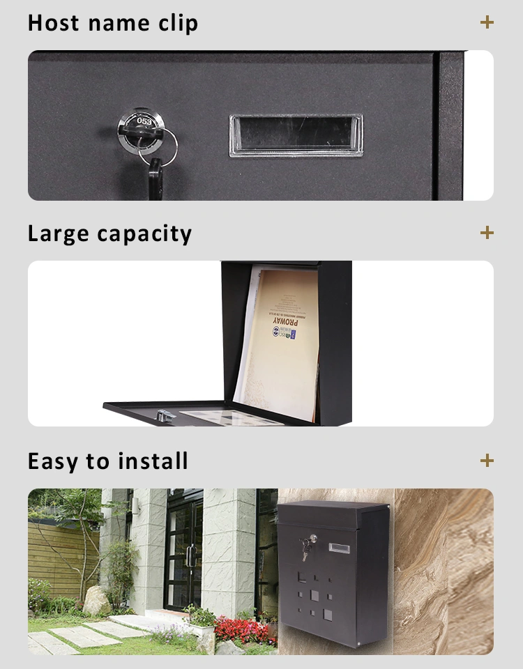 2021 New Design Hot Selling Metal Mail Box with 2 Keys for Home Outdoor Waterproof Letter Box/