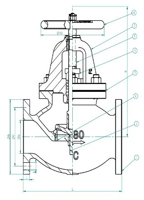 JIS F 7378 16K Screw-Down Cast Iron Angle Valve