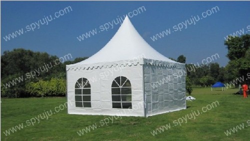 hot white pagoda tent with pvc windows