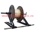 Scissor lift cable drum roller cable stand