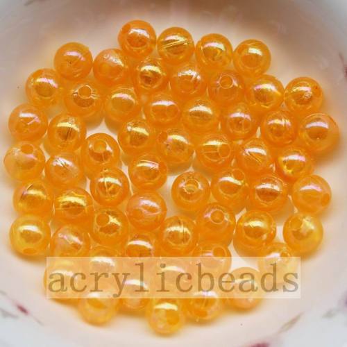 DIY Jewelry clear round beads AB plating acrylic loose beads