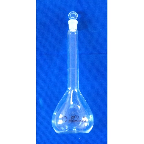 Volumetrische Flasche mit einer Graduierung Mark Ground-in Glas Stopper / Kunststoff Stopper Grade A / B