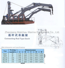 Connecting Rod Type Davit/Pivot Luffing Gravity Davit