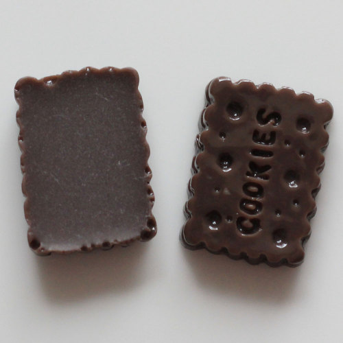 Χονδρικό Χαριτωμένο Chunky Cookie Biscuit Square Shape Ροζ Καφέ Kawaii Φτηνές Χαλαρές Ρητίνες Χάντρες για Διακοσμήσεις