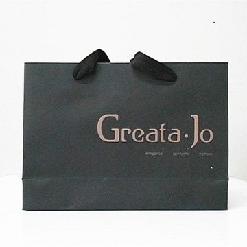 Black Custom Embossing Logo Environment Friendly Paper Bag