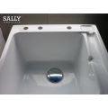 SALLY White Acrylic Basin Washing Double-Bowl Laundry Sink