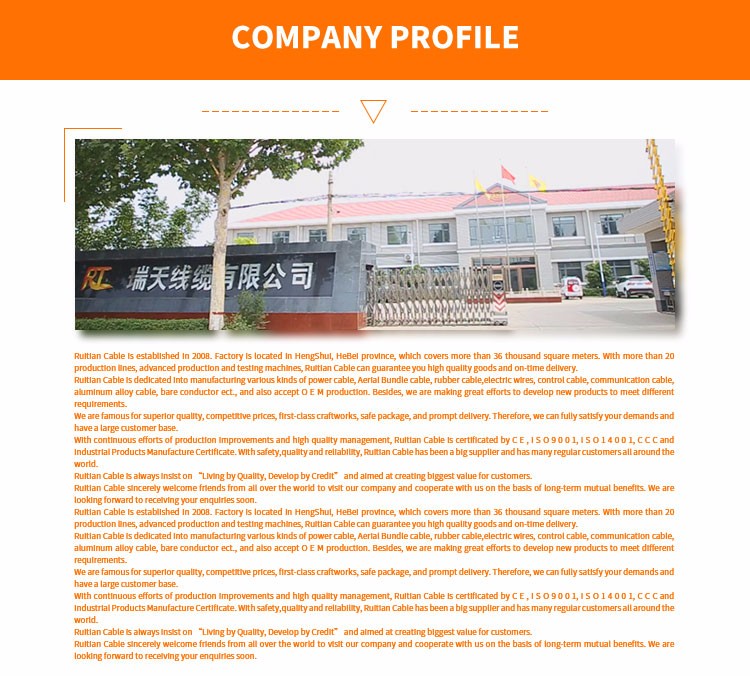Cable Manufacturer Supply Copper Electrical Wire PVC Outer Sheath PVC Insulated Cable Electrical Wire