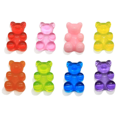 Flatback Jelly Bear Resin Cabochon Beads Artificial DIY Craft for Phone Case Decor Hair Accessories Pendants Making