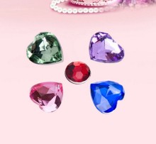 20mm Sew On Loose Acrylic Heart Flat Back Gems Beads