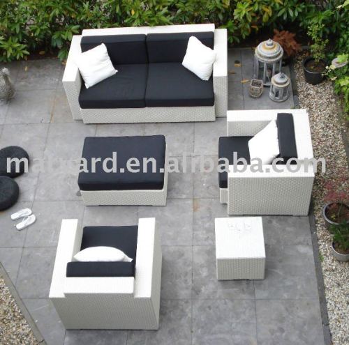 White rattan aluminum Outdoor sofa sets