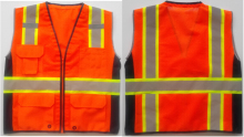 Multi pocket vest reflection contrasting tape trim
