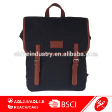 Black Canvas PU Trim Climbing Backpack