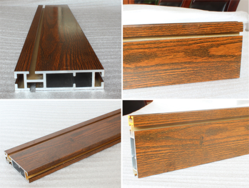 Chinese manufacturer selling woodgrain aluminum profile per kg ISO certificated