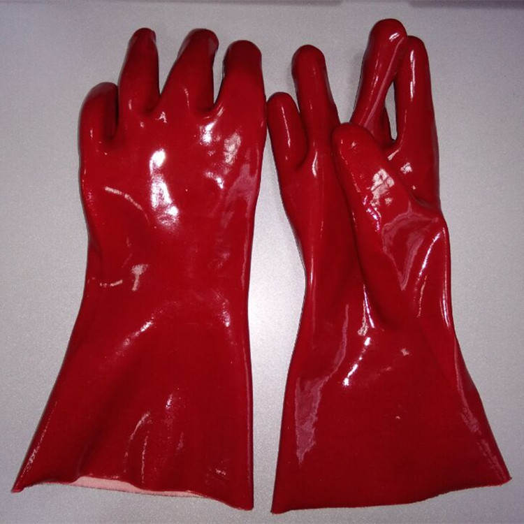 Red Pvc Coatd Handschuh Jersey Liner .. 45cm