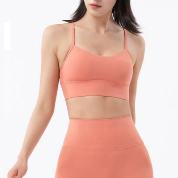 Hauts de soutien-gorge de yoga à bretelles spaghetti pour femmes