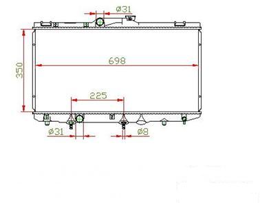 aluminum car radiator for 16400-15510 AT26MM