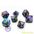 Bescon Starry Night Dice Set Series, 7pcs Juego de dados poliédrico RPG Vía Láctea, Juego de caja de lata