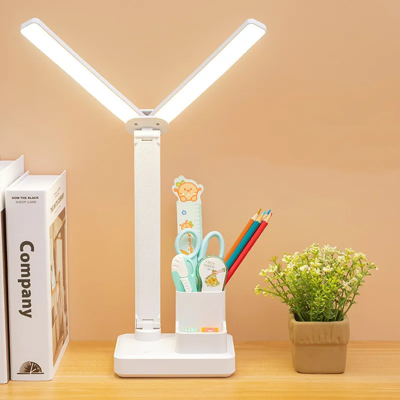 Rechargeable Double Head Desk Lamp with Eye Protection