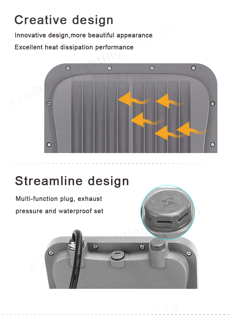 KCD 50000H lifespan external lighting waterproof led flood light 100w