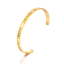 Custom Stainless Steel Bangle with Personalized Engravings