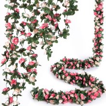 Artificial Rose Vine Green Leaves Garland for Wedding and Home Decor