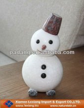 snowman stone carving