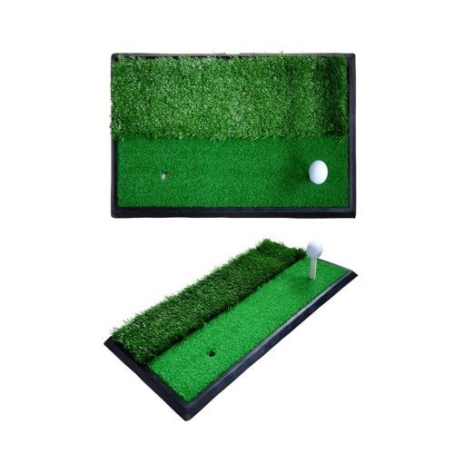Golfmat met dubbele grasmat met zware rubberen basis