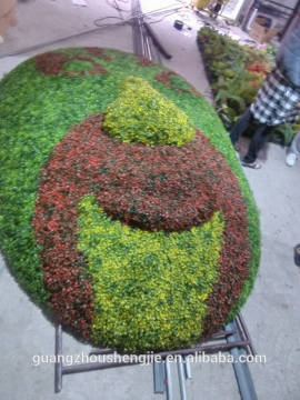 CHY1010808 Shaped human face sculpture,artificial topiary plastic sculpture