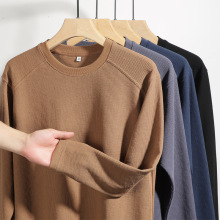 Cotton Polyester Black Waffle T-Shirt 260gsm Raglan Long Sleeve