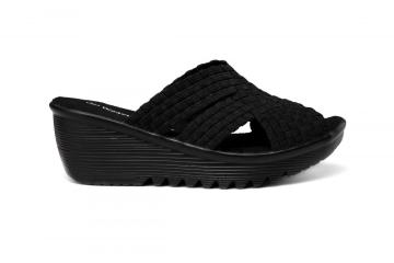 Open Toe Criss Cross Upper Woven Slippers