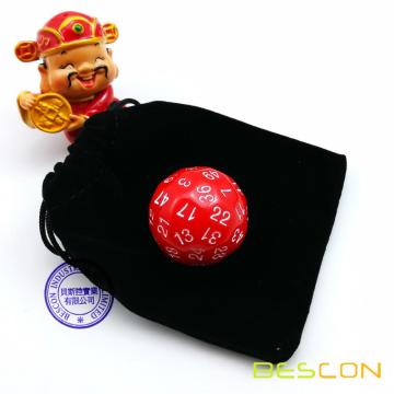 Dés dés de jeu 50 dés de Bescon polyédrique, D50 meurent, dés de D50, dés de 50 côtés, cube dégrossi de 50 de couleur rouge