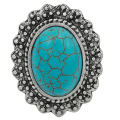 Bague en zircon synthétique synthétique-turquoise pour femme