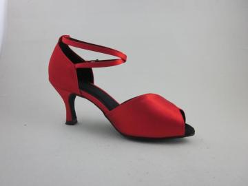 2.5 inch heel girls red latin shoes